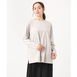 【大きいサイズ】コットンロゴ長袖Tシャツ | eur3 | 詳細画像2 