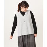 ライトグレー(91) | 【大きいサイズ】2wayラメシャギーベスト | eur3