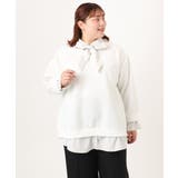 【大きいサイズ】レイヤード風ボウタイトップス | eur3 | 詳細画像15 