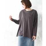 ダークグレー(ネコ) | 【大きいサイズ】コットン長袖Tシャツ | eur3