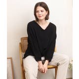 ブラック | 【大きいサイズ】リップルジャージー2WAYカットソー | eur3