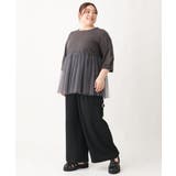 【大きいサイズ】チュールギャザーコンビチュニック | eur3 | 詳細画像14 