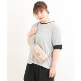 ホワイト(90) | 【大きいサイズ】テレコボーダーカットソー | eur3