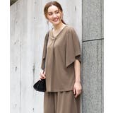 【大きいサイズ/セットアップ対応】接触冷感ジャージーVネックカットソー | eur3 | 詳細画像2 