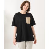 ブラック | 【大きいサイズ】ジップポケットコットンTシャツ | eur3