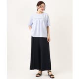 【大きいサイズ】ギャザー切り替えストライプカットソー | eur3 | 詳細画像3 