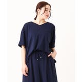 【大きいサイズ/接触冷感/セットアップ対応】Vネックジャージートップス | eur3 | 詳細画像2 