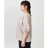 【大きいサイズ/接触冷感】Vネックシルケット天竺カットソー | eur3 | 詳細画像23 