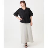 【大きいサイズ/接触冷感】Vネックシルケット天竺カットソー | eur3 | 詳細画像27 