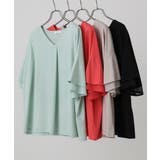 【大きいサイズ/接触冷感】Vネックシルケット天竺カットソー | eur3 | 詳細画像28 