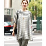 【大きいサイズ】ワッフルボーダーチュニック | eur3 | 詳細画像1 