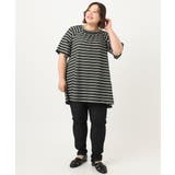 【大きいサイズ】ワッフルボーダーチュニック | eur3 | 詳細画像18 