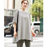 【大きいサイズ】ワッフルボーダーチュニック | eur3 | 詳細画像2 