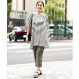 【大きいサイズ】ワッフルボーダーチュニック | eur3 | 詳細画像3 