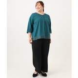 【大きいサイズ/接触冷感/UVカット】Vネック裾シア―カットソー | eur3 | 詳細画像13