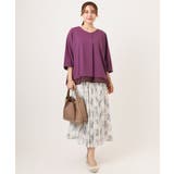 【大きいサイズ/接触冷感/UVカット】Vネック裾シア―カットソー | eur3 | 詳細画像16