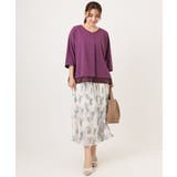 【大きいサイズ/接触冷感/UVカット】Vネック裾シア―カットソー | eur3 | 詳細画像17