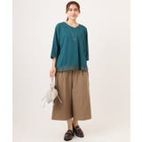 【大きいサイズ/接触冷感/UVカット】Vネック裾シア―カットソー | eur3 | 詳細画像9