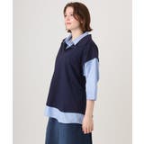 【WEB先行販売】【大きいサイズ】シャツレイヤードトップス | eur3 | 詳細画像2