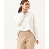 ホワイト(90) | 【大きいサイズ】コットンロゴTシャツ | eur3