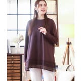 ダークブラウン(87) | 【大きいサイズ/a.v.v×eur3】ポンチ裾レーストップス | eur3