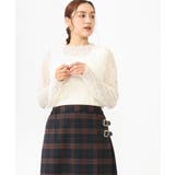 アイボリー(80) | 【大きいサイズ】ストレッチレーストップス | eur3