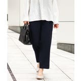 ネイビー(57) | カットジョーゼットストレッチパンツ | eur3