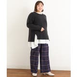 【大きいサイズ/a.v.v×eur3】チェック柄ワイドストレートパンツ | eur3 | 詳細画像11 