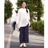 【大きいサイズ/a.v.v×eur3】チェック柄ワイドストレートパンツ | eur3 | 詳細画像3 