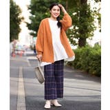 【大きいサイズ/a.v.v×eur3】チェック柄ワイドストレートパンツ | eur3 | 詳細画像4 