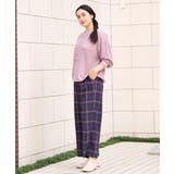 【大きいサイズ/a.v.v×eur3】チェック柄ワイドストレートパンツ | eur3 | 詳細画像5 