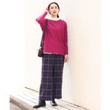 【大きいサイズ/a.v.v×eur3】チェック柄ワイドストレートパンツ | eur3 | 詳細画像6 