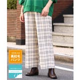 アイボリー(80) | 【大きいサイズ/a.v.v×eur3】チェック柄ワイドストレートパンツ | eur3
