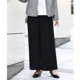 ブラック(94) | 【大きいサイズ/11号サイズあり】センタープレスワイドパンツ | eur3