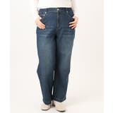 ネイビー(57) | 【大きいサイズ】ワイドストレートデニム | eur3