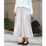 ベージュ(82) | 【大きいサイズ】ギャザーフレアパンツ | eur3