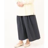 ダークグレー(93) | 【大きいサイズ】ギャザーフレアパンツ | eur3