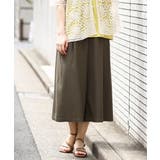 カーキ(36) | 【大きいサイズ】レーヨン麻ワイドパンツ | eur3