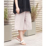 ベージュ(82) | 【大きいサイズ】リネンライクキュロットパンツ | eur3