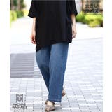 ブルー | 【WEB先行販売】【大きいサイズ/洗える】カーブシルエットデニムパンツ | eur3