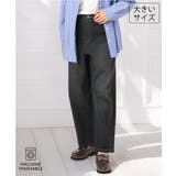 ブラック | 【WEB先行販売】【大きいサイズ/洗える】カーブシルエットデニムパンツ | eur3