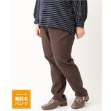 ダークブラウン(87) | 【大きいサイズ】さらさらストレッチ裏起毛ストレートパンツ | eur3