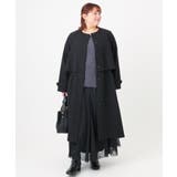 ブラック(94) | 【大きいサイズ】ノーカラートレンチコート | eur3