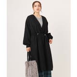 ブラック(94) | 【大きいサイズ】ノーカラーロングコート | eur3