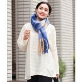 ブルー(55) | チェック柄マフラー | eur3