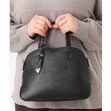 ブラック | 【2WAY/軽量】フェイクレザーラウンドトートバッグ | eur3