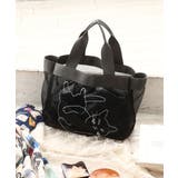 ブラック | キャット刺繍メッシュトートバッグ | eur3