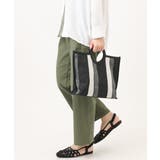 ブラック | 【2WAY】ストライプパイピングスクエアトートバッグ | eur3