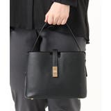 ブラック | フェイクレザーワンハンドルスクエアバッグ | eur3