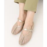 ゴールド | 【la farfaコラボ】Vカットメッシュパンプス | eur3
